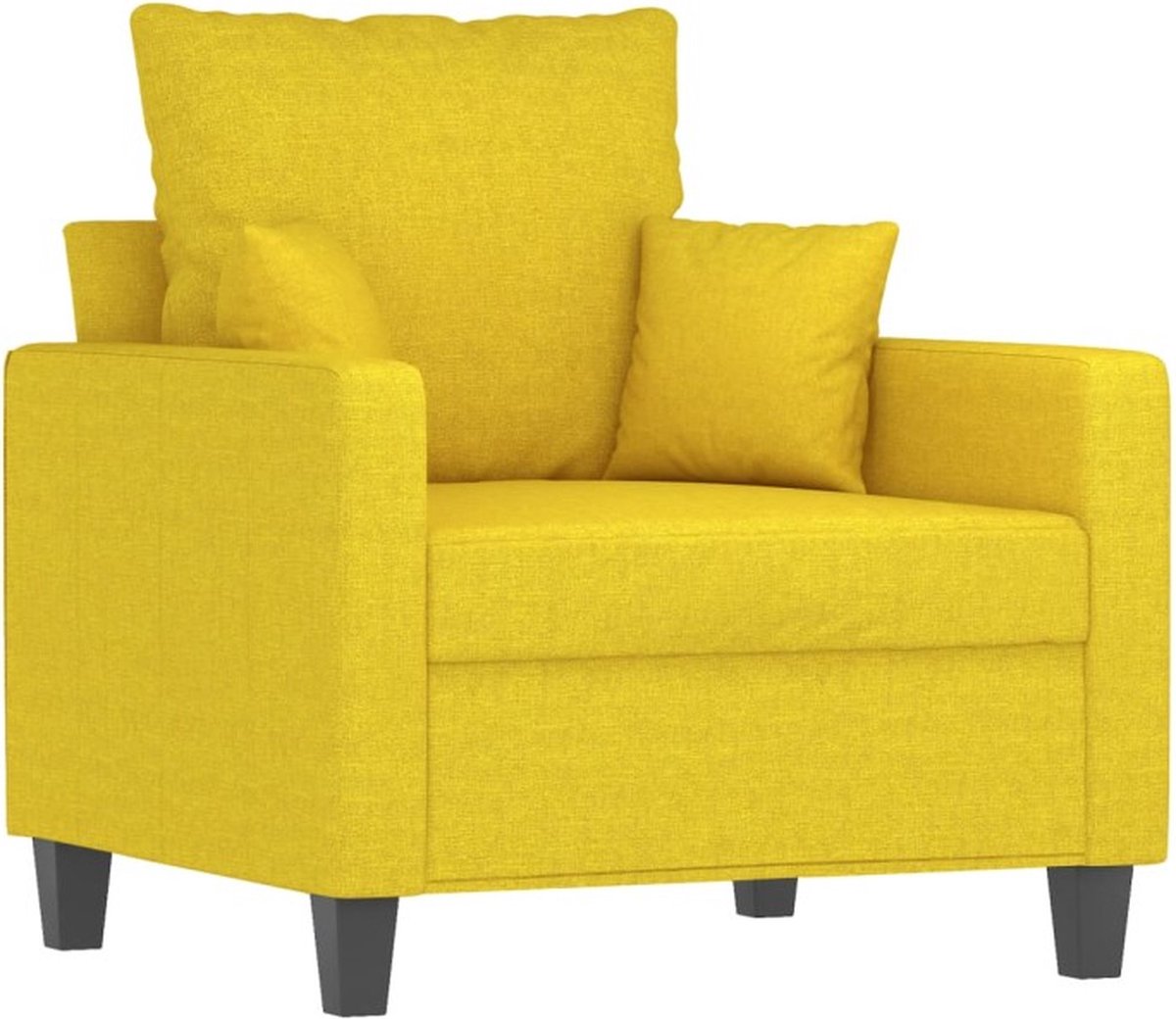 vidaXL Fauteuil - met - voetenbank - 60 - cm - stof - lichtgeel