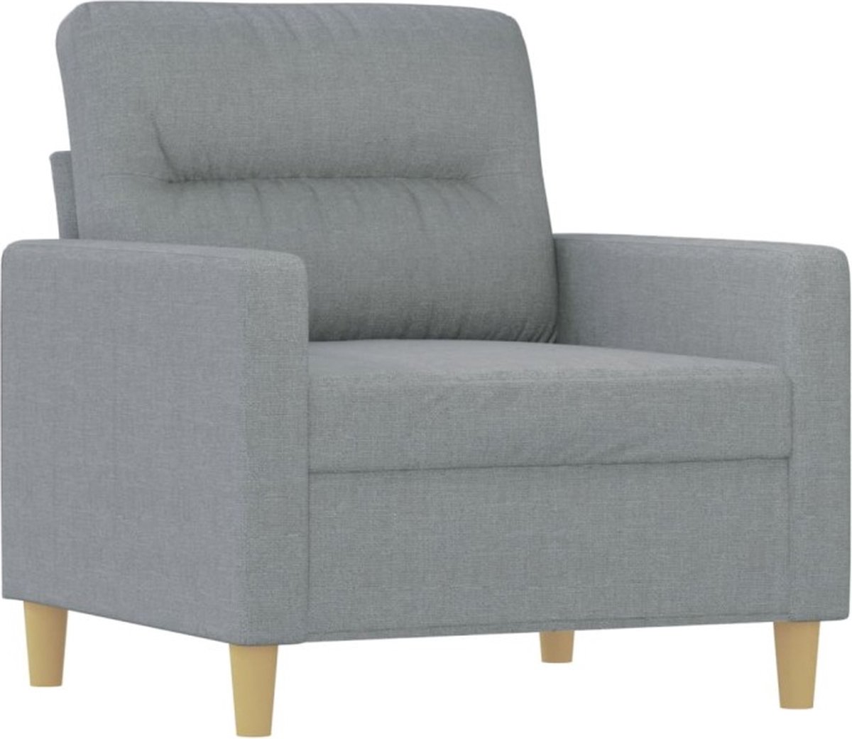 vidaXL Fauteuil - met - voetenbank - 60 - cm - stof - lichtgrijs