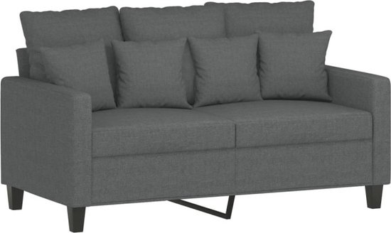 vidaXL Ensemble de salon 4 pièces avec coussins - Gris foncé - Mobilier de jardin - Chaises - Meubles d'extérieur - Canapé de salon