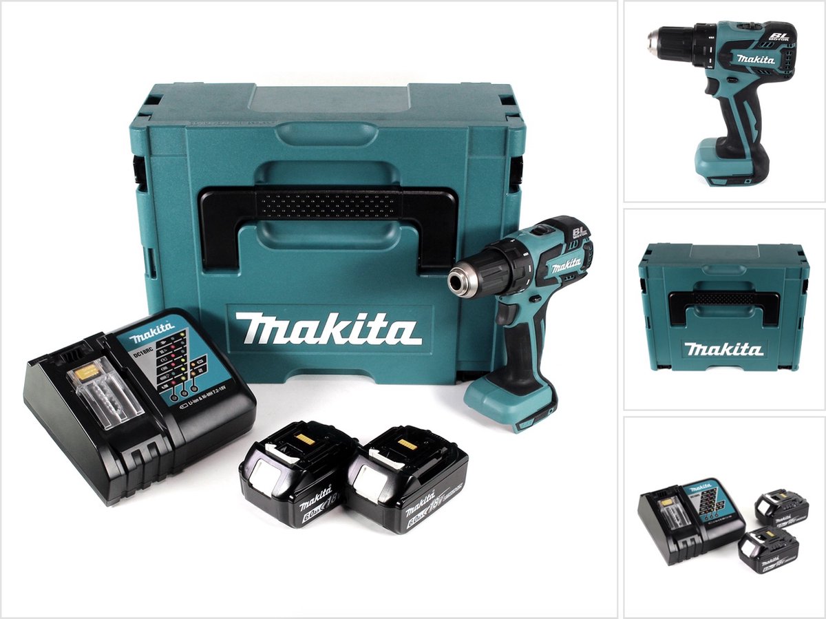 Makita DDF 459 RGJ accuboormachine 18 V 45 Nm in Makpac + 2x 6,0 Ah accu + oplader