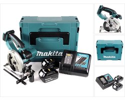 Makita DSS 501 RGJ 18V 136 mm Li-ion accu handcirkelzaag in Makpac + 2x 6,0 Ah accu + oplader