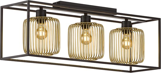 Fischer & Honsel Pendelleuchte 'Tape' – 3x E27, Rattanschirm, Schwarz, 140 Cm Höhe