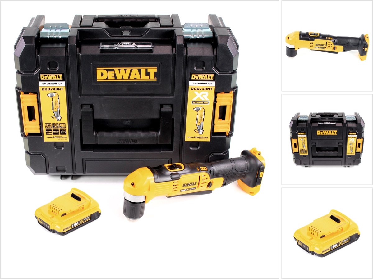 Dewalt DCD 740 NT accu-haakse boormachine 18 V 33 Nm + 1x 2,0 Ah accu + TSTAK - zonder oplader