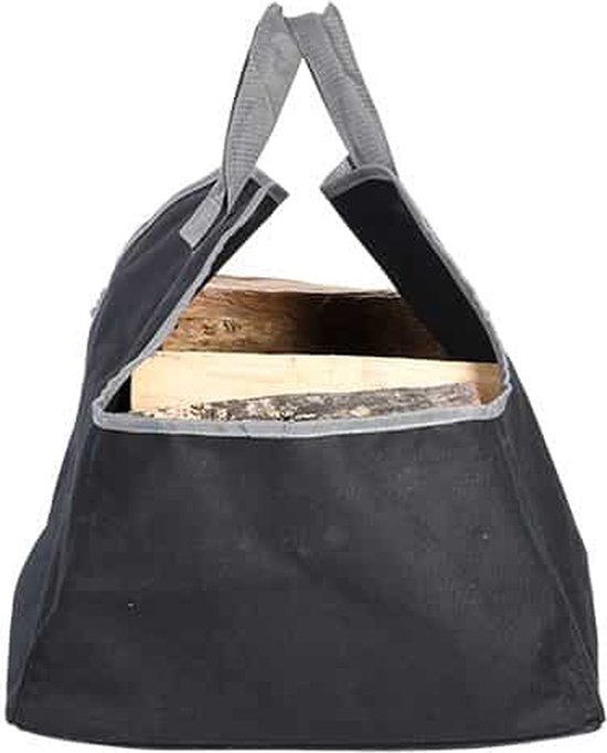 Esschert Design - Haardblokkentas zwart grijs - Haardvuur accessoires - Kunststof - Zwart van Esschert Design — afbeelding 4