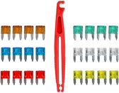 Benson Set mini steekzekeringen met trekker - 25 delig - Bescherming tegen overbelasting en kortsluiting