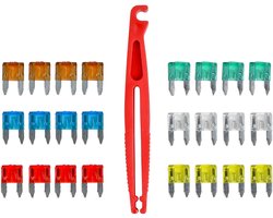 Benson Set mini steekzekeringen met trekker - 25 delig - Bescherming tegen overbelasting en kortsluiting