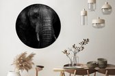 WallCircle® Wandcirkel 150x150 cm - Muurcirkel Olifant - Dier - Portret - Muurdecoratie woonkamer - Wanddecoratie slaapkamer - Kamer decoratie accessoires - Ronde schilderijen