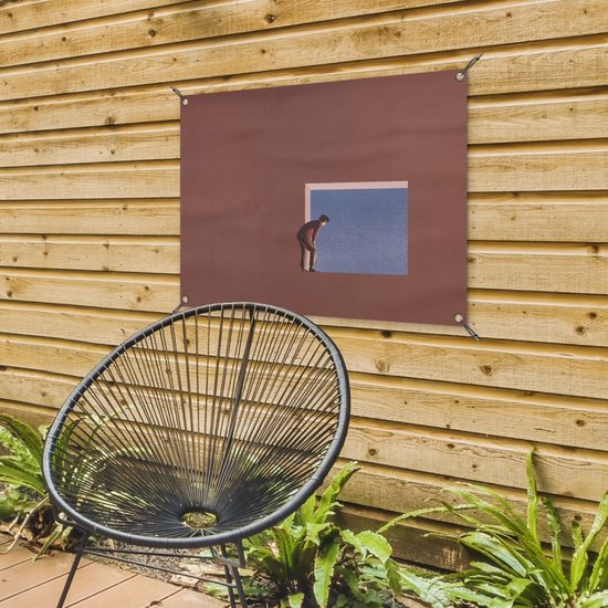 Tableau jardin Homme - Vintage - Design - 80x60 cm - Affiche jardin - Toile jardin - Affiche extérieur