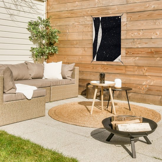 Décoration de jardin Abstrait - Minimalisme - Design - 40x60 cm - Affiche jardin - Toile jardin - Affiche extérieur