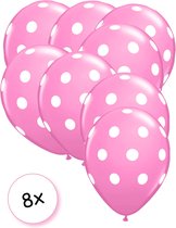 Ballonnen Dots Roze/wit