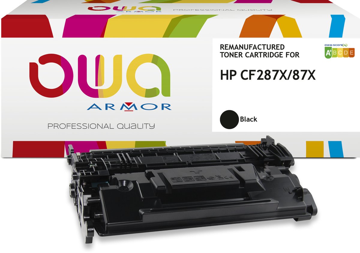 OWA toner HP CF287X - Refurbished HP toner met chip - Zwart - Hoge Capiciteit 24.000 Pagina's - 87X, CF287, 287, 287X