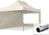 Tente de fête Easy Up 3x4,5 m Pavillon pliant PROFESSIONAL alu 40mm avec parois latérales (panorama), crème