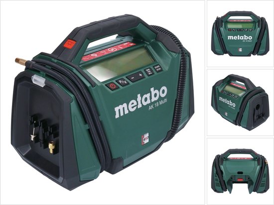 Metabo AK18 - 18 Volt MULTI ACCU-COMPRESSOR voor auto en fietsbanden druk in bar psi en kPa voor CAS accusysteem