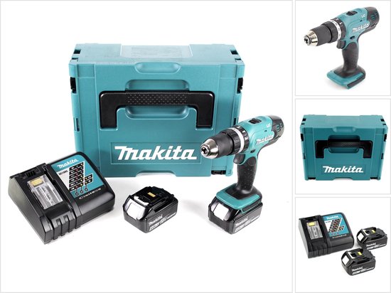 Makita DHP 453 RMJ accu klopboormachine 18V 42Nm in Makpac met 2x 4.0 Ah accu en lader
