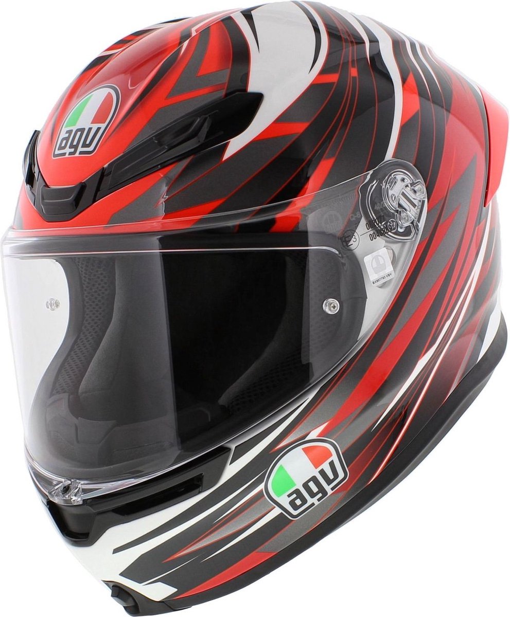 AGV K6 S E2206 Mplk Reeval Wit Rood Grijs Integraalhelm - Maat S - Helm – foto 8
