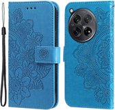 Coverup Mandala Bloemen Book Case - Geschikt voor OnePlus 12R Hoesje - Blauw
