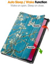 Tri-Fold Book Case met Wake/Sleep - Geschikt voor Lenovo Tab M11 Hoesje - Bloesem