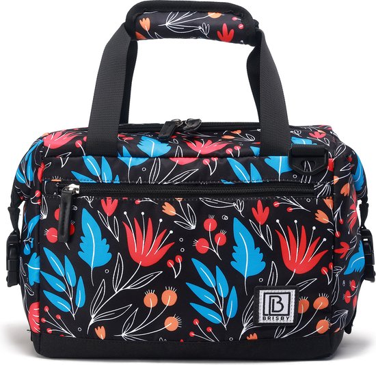 Brisby 4 Laags Geïsoleerde Koeltas - Lunchtas 12 Liter - Extra Ruimte Uitvouwbaar- Night Flower van Merkloos — afbeelding 4