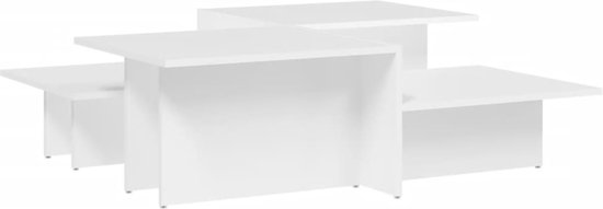 vidaXL- Tables basses-2 pièces-bois-d'ingénierie-blanc