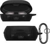kwmobile cover voor oordopjes case - geschikt voor Jabra Elite 7 Pro / Elite 7 Active - Beschermhoes draadloze oordopjes - Van TPU in zwart