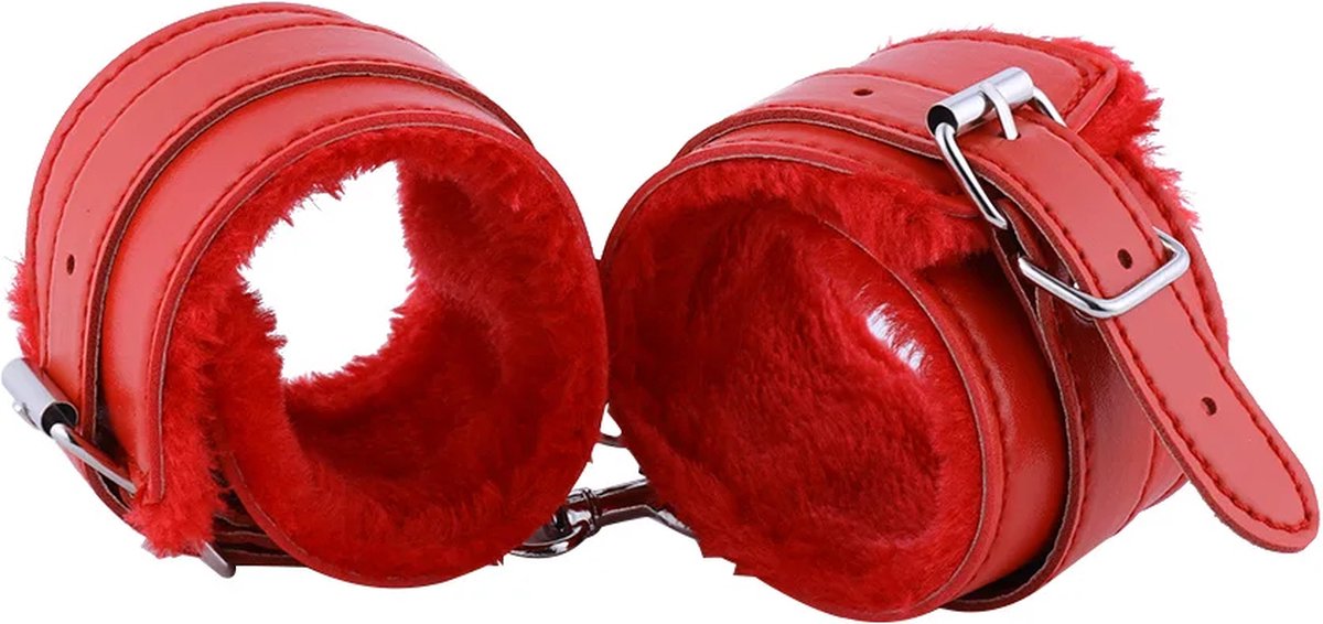 Gevoerde handboeien Bedboeien met ketting Rood