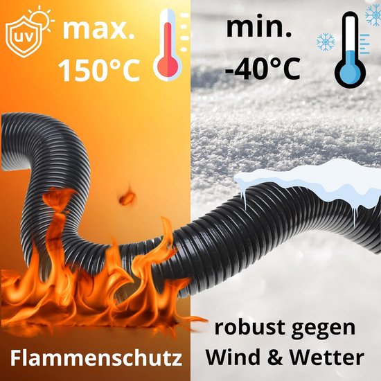 Kalitec gegolfde buis, Twin NW 7,5, gegolfde slang, tweedelige zonnegolfbuis, marterbeschermbuis, lege buis, kabelbescherming AD 10,3 mm, ID, 5,6 mm, 50 meter