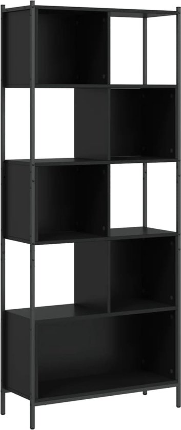 vidaXL-Boekenkast-72x28x172-cm-bewerkt-hout-zwart