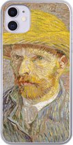 Geschikt voor iPhone 11 hoesje - Zelfportret met strohoed - Vincent van Gogh - Siliconen Telefoonhoesje