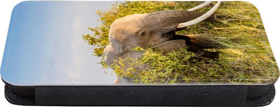 Étui pour iPhone 8 Bookcase - Éléphant se cache derrière un buisson - Avec compartiments - Étui portefeuille avec fermeture magnétique