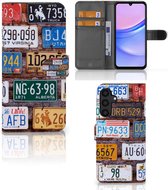 Wallet Book Case Geschikt voor Samsung Galaxy A15 GSM Hoesje Kentekenplaten