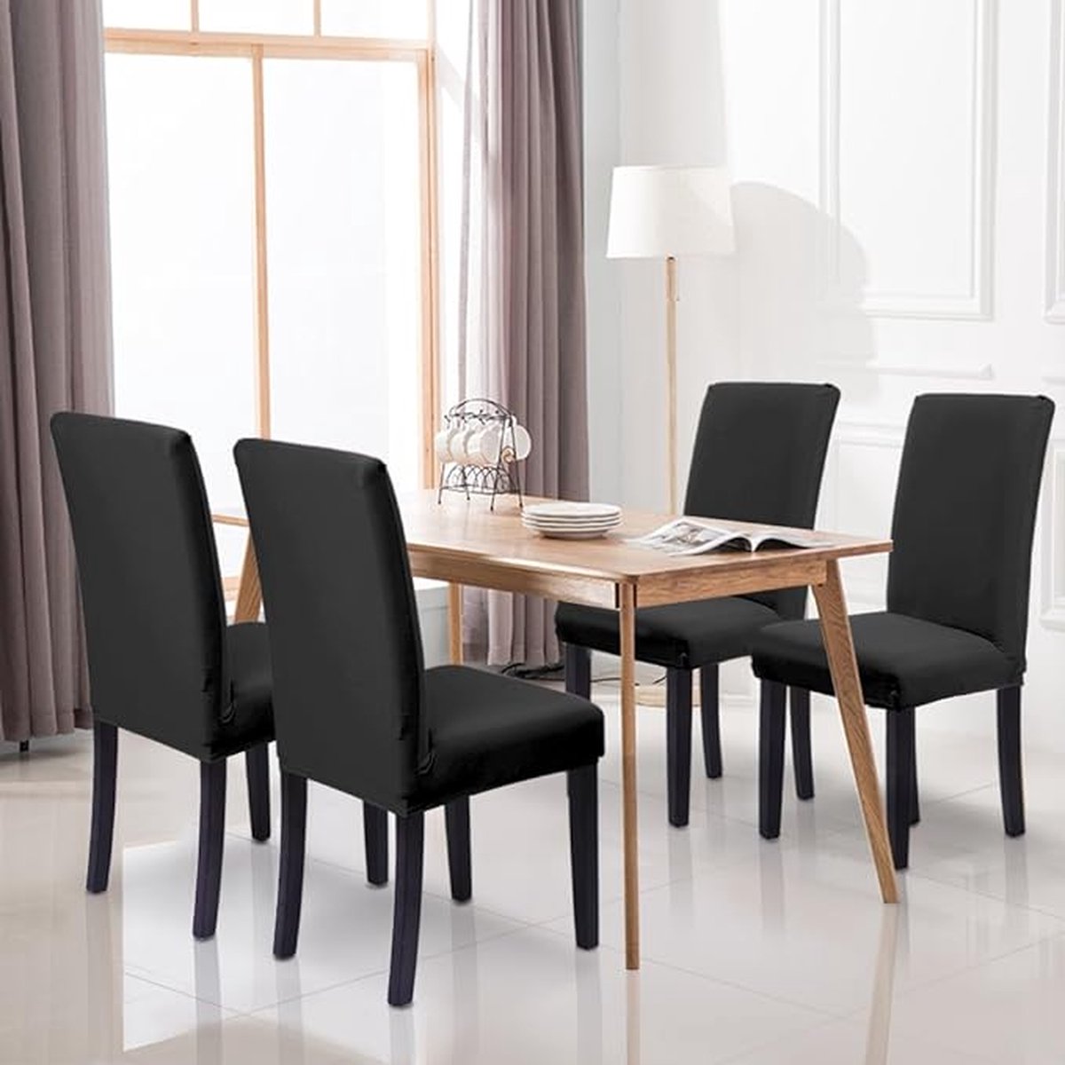Home Stretch Stoelhoes -Spanhoes met Elastische Band Elegante Stoelhoezen 5 x 15 x 15 cm