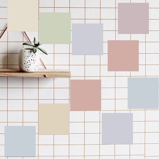 Ulticool Décoration carrelages Autocollant - Aquarelle Douce Pastel - Stickers muraux - 15x15 cm - 15 pièces Autocollants Carrelage Adhésif - Carrelage Autocollant - Sticktiles - Salle de Bain - Cuisine