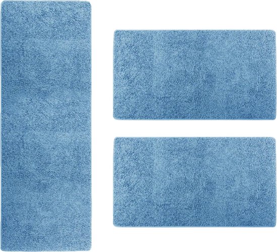 Karat Tapis de chambre Sphinx - Bleu clair - 1 Tapis 67 x 240 cm + 2 Tapis 67 x 140 cm