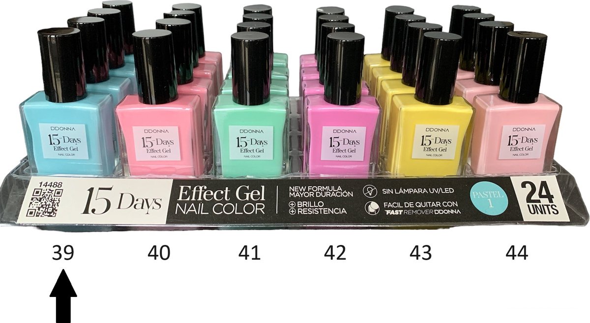 Goedkoopste D'Donna - 15-Days Effect Gel Nagellak PASTEL 1 - Licht Blauw - 1 Flesje met 16 ml. inhoud - Nummer 39