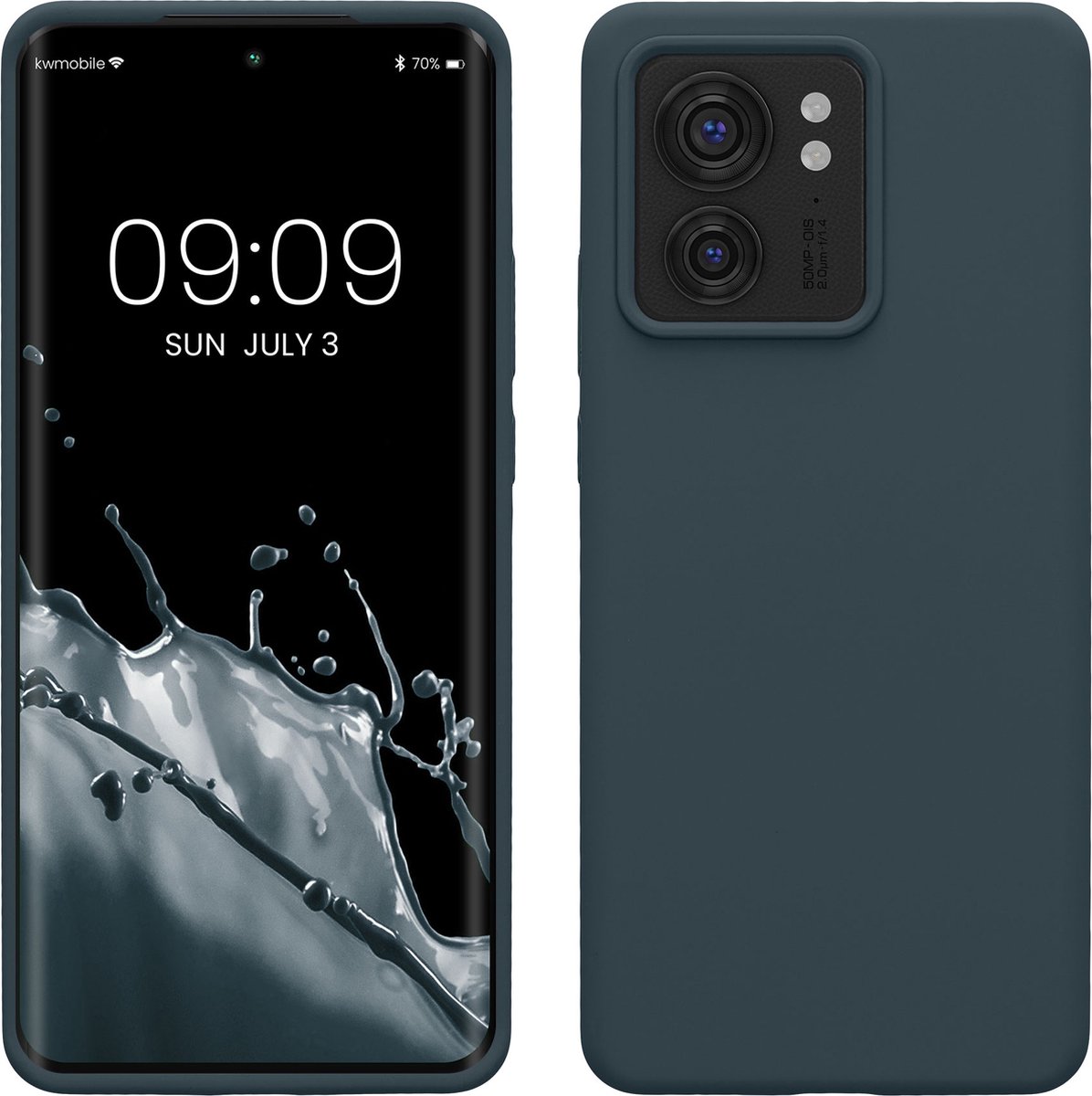 kwmobile telefoonhoesje geschikt voor Motorola Edge 40 - Hoesje met siliconen coating - Smartphone case in leisteen