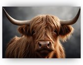 Schotse hooglander - Slaapkamer wanddecoratie - Canvas schilderijen schotse hooglander - Klassieke schilderijen - Canvas keuken - Decoratie woonkamer - 150 x 100 cm 18mm