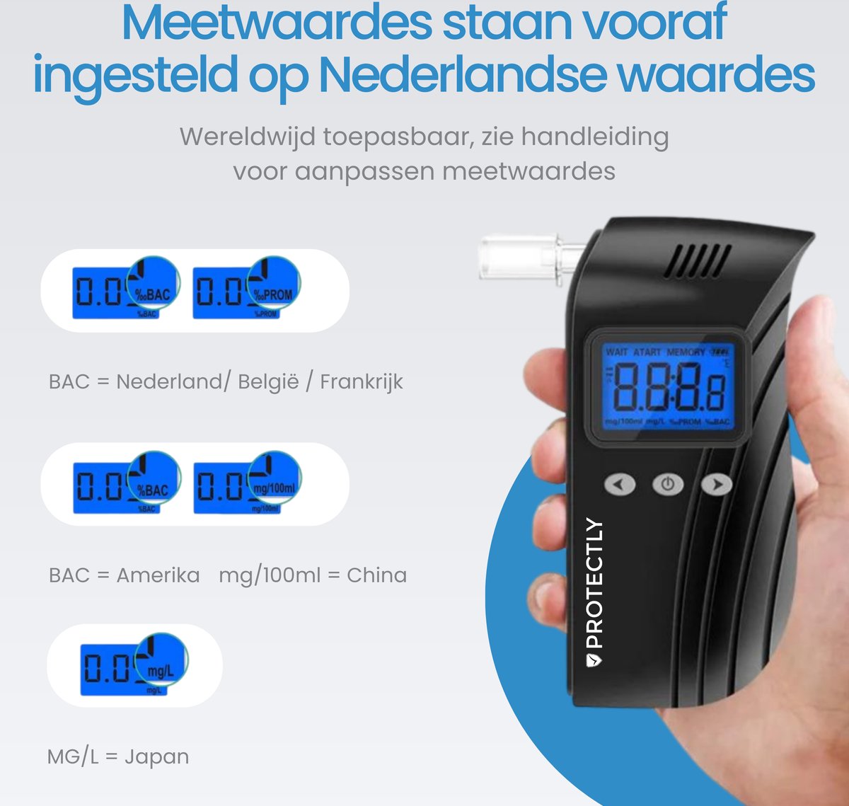 CAMTHON Alcoholtester, alcoholtest, alcoholtest, goedgekeurd in Spanje, DGT, DGT, DGT, alcoholtester voor privé- en professioneel gebruik