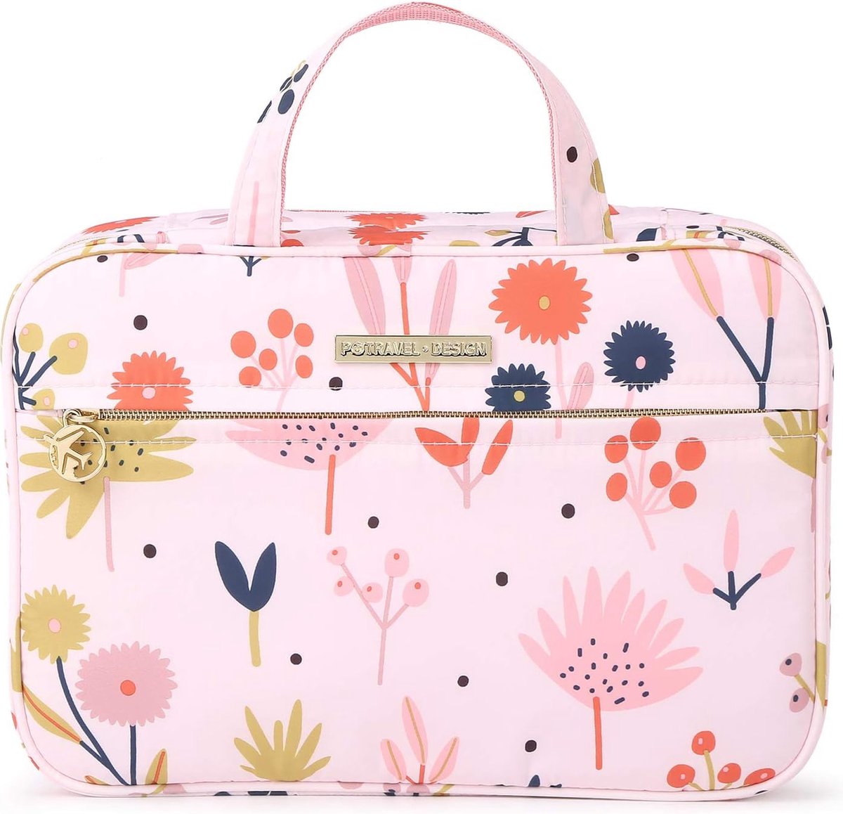 Hangende toilettassen voor dames, reistoilettas, grote waterdichte make-uptasorganisator, bloemen - A, modern