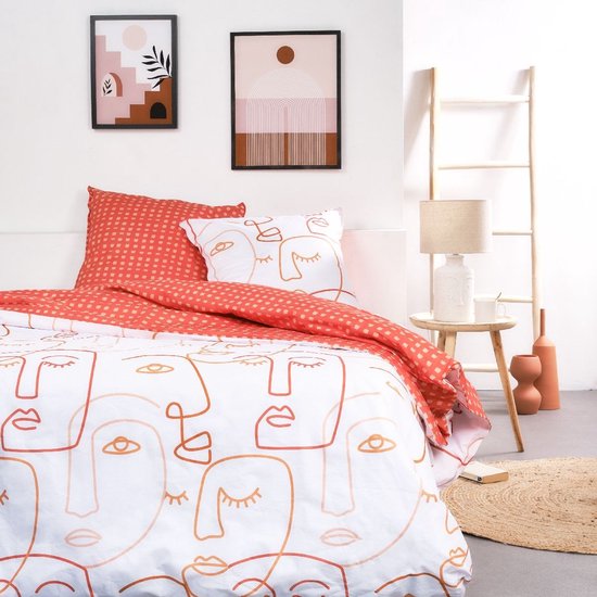 Parure de lit - TODAY Sunshine - 240x220 cm - 2 personnes - coton imprimé rayé - Maison