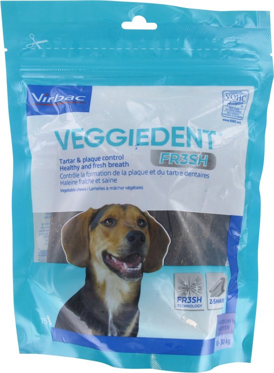 Virbac VeggieDent Kauwstrips 10 - 30 kg 15 stuks