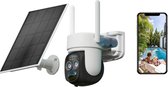 360 graden - Beveiligingscamera (2024 model) - 4MP - 128GB opslag - Solarcamera met nachtzicht - wifi - draadloos - Inclusief zonnepaneel