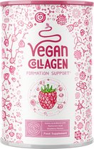 Alpha Foods Vegan Collageen poeder Formation Support met Hyaluronzuur en Vitamine C - Collagen supplement ondersteunt huid, haar en nagels, 400 gram, Framboos smaak