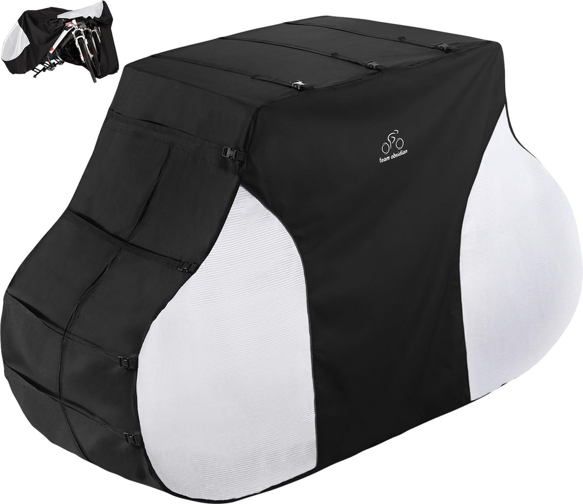 Housse De Vélo Team Obsidian - Transport Ou Stockage, 600D Oxford, Imperméable, Anti-UV, Taille L, Bandes Réfléchissantes