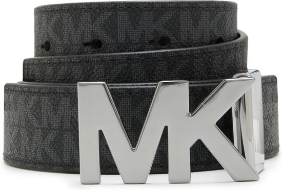 Michael Kors Logo Buckle Zwarte Riem - Zwart -