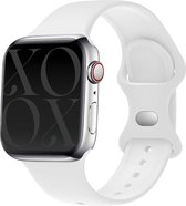 xoxo Wildhearts siliconen bandje - Geschikt voor Apple Watch - Series 1/2/3/4/5/6/7/8/9/SE/Ultra (2) - Maat: 42 mm / 44 mm / 45 mm / 49mm - Horlogeband - Sport bandje voor iWatch - Wit