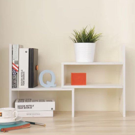 Bureaurek, Creatief Doe-het-zelf Houten Boekenkast, Rek Voor Tafel Organizer Doe Het Zelf Boekenkast Klein Verstelbaar Op De Tafel