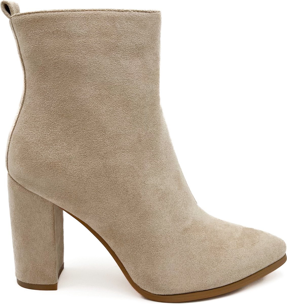 Smile Favorites® Dames Enkellaarsjes - Beige - Suedine - Maat 36