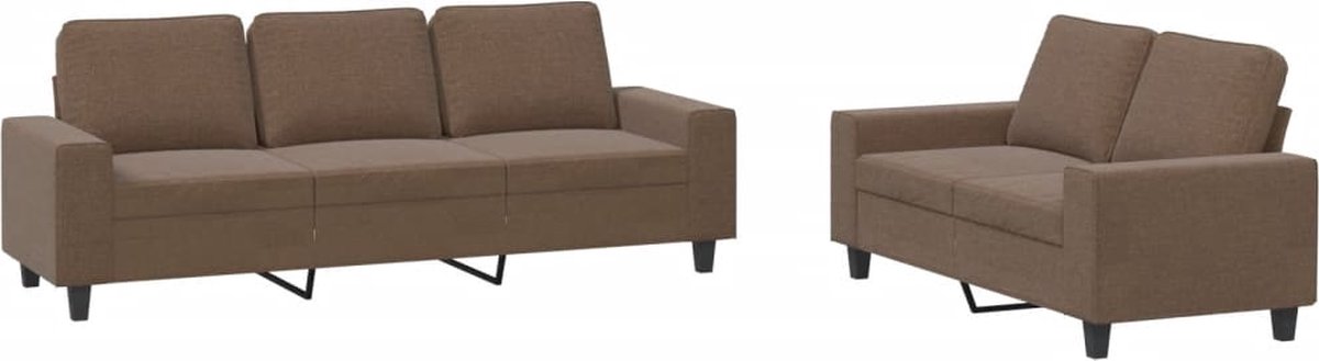 vidaXL - 2-delige - Loungeset - stof - bruin