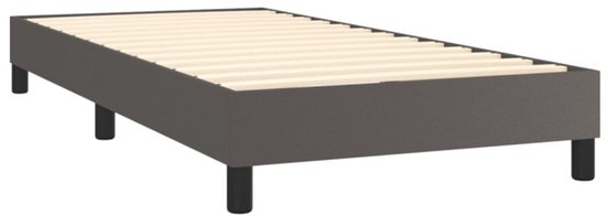 vidaXL - Boxspring - met - matras - kunstleer - grijs - 80x200 - cm