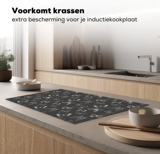 KitchenYeah® Inductie beschermer 83x51.5 cm - Vlinders - Retro - Design - Kookplaataccessoires - Afdekplaat voor kookplaat - Inductiebeschermer - Inductiemat - Inductieplaat mat